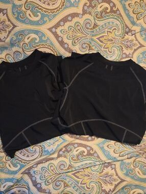 Golds Gym Men's Black Short-Sleeve Performance Compression Shirts Bundle Of 2